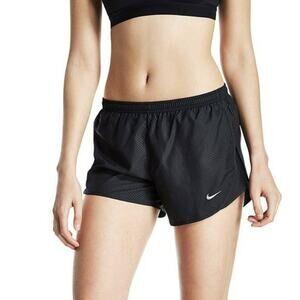 Nike Dri-Fit Womens Brief-Lined Running Shorts Black S Active Gymwear Chevron